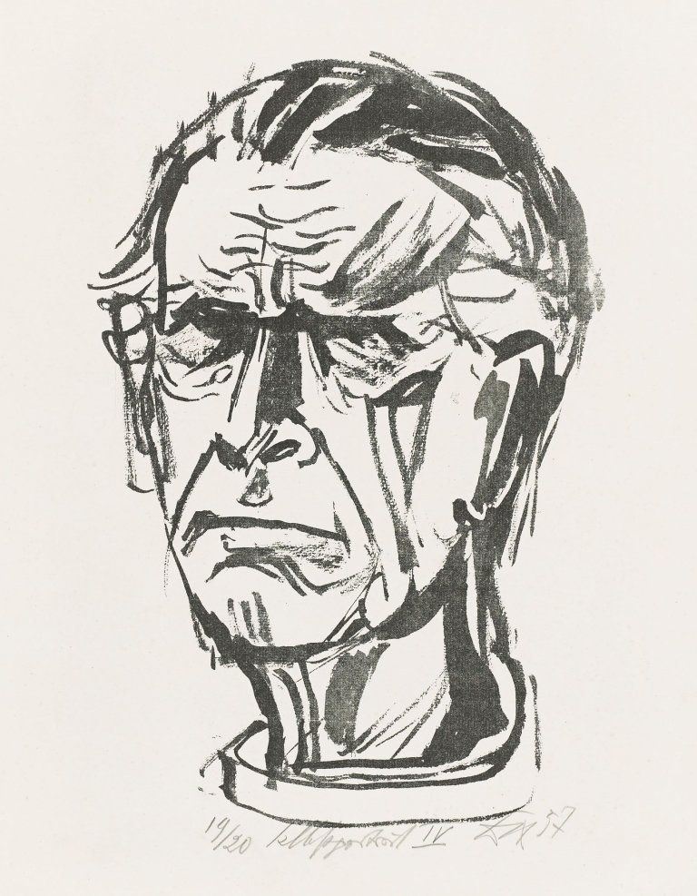 Auf diesem Bild ist das folgende Kunstwerk zu sehen: Otto Dix. „Selbstbildnis IV“. 1957.