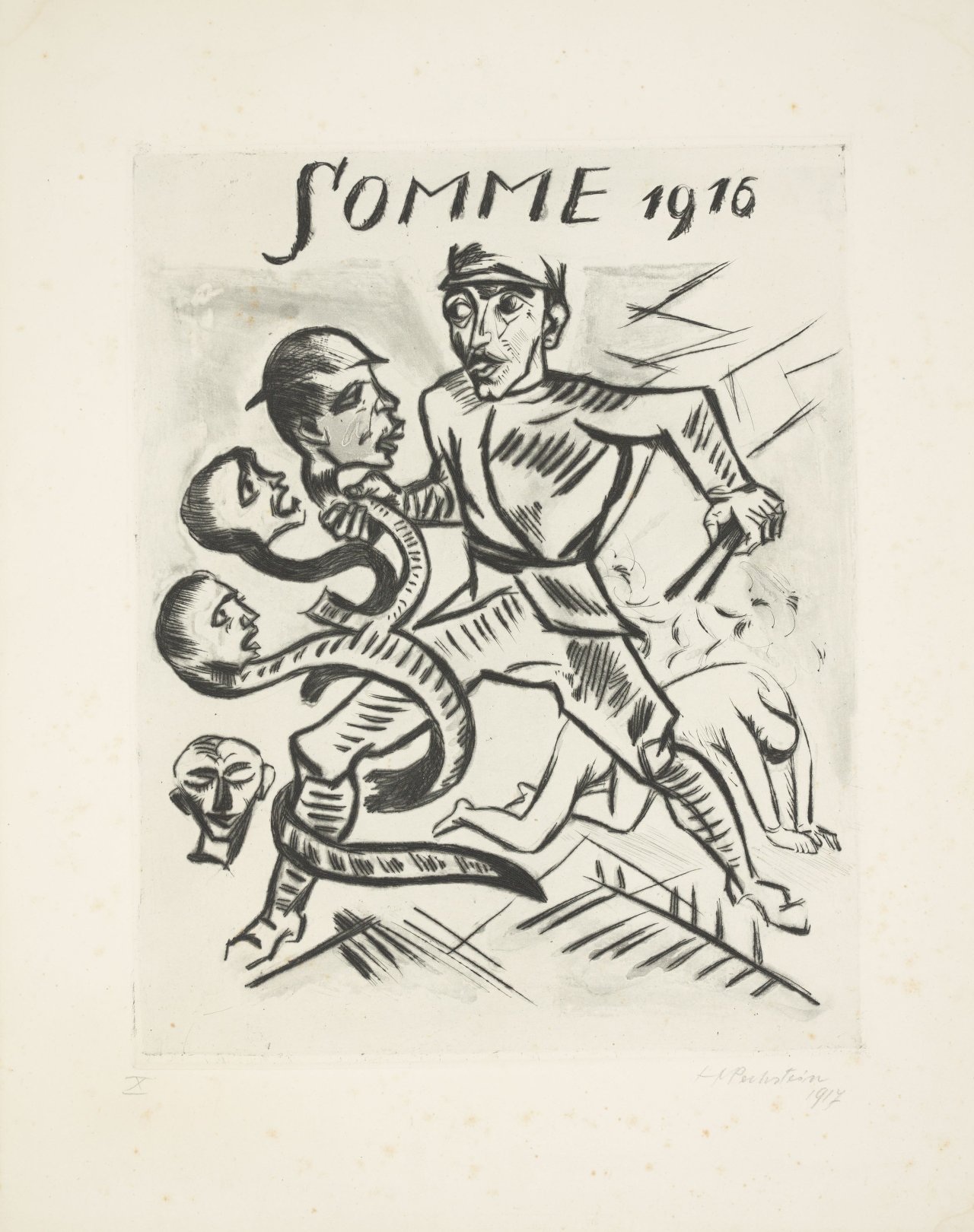 Auf diesem Bild ist das folgende Kunstwerk zu sehen: Max Pechstein. „Somme 1916“. 1917/20.