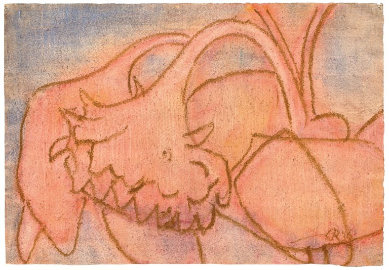 Auf diesem Bild ist das folgende Kunstwerk zu sehen: Christian Rohlfs. „Hängende Sonnenblumen“. 1936.
