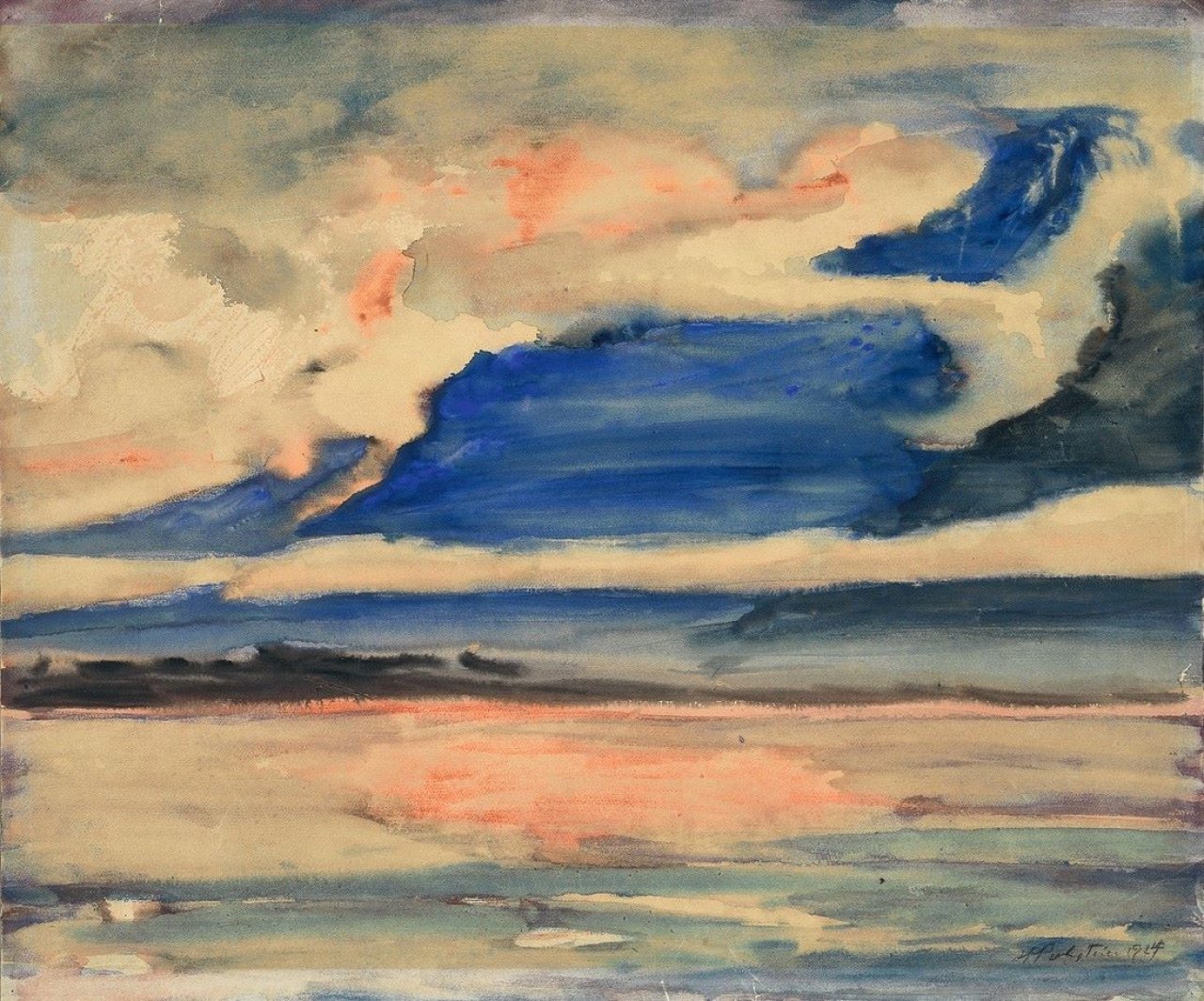 Auf diesem Bild ist das folgende Kunstwerk zu sehen: Max Pechstein. Meereslandschaft. 1924.