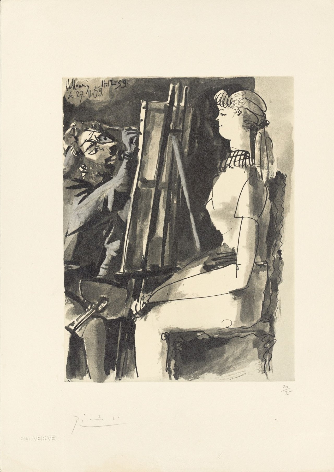 This picture shows the following artwork: Pablo Picasso. From: ”La comédie humaine”. 1953/54.