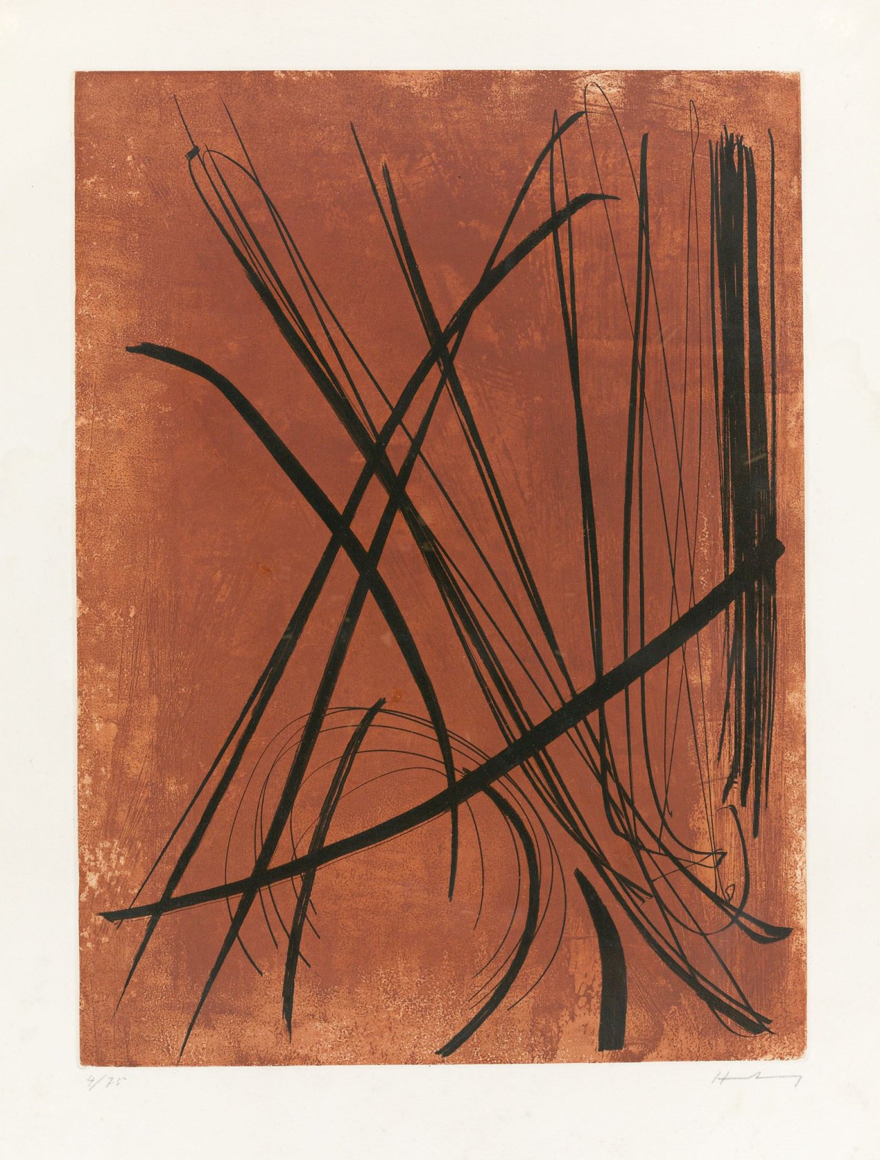 Auf diesem Bild ist das folgende Kunstwerk zu sehen: Hans Hartung. „19“. 1953.