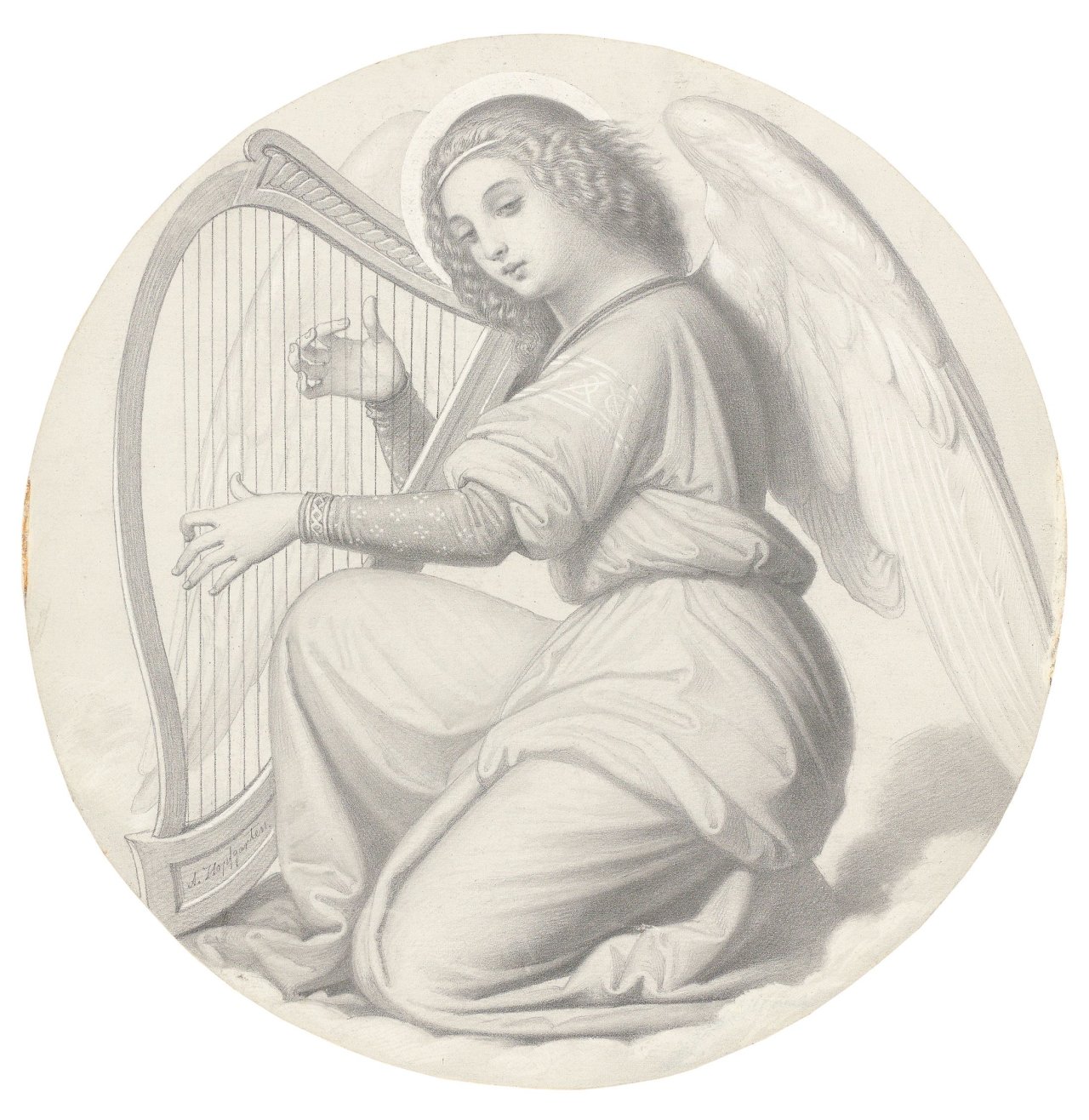 Catalog image of Harfe spielender Engel.