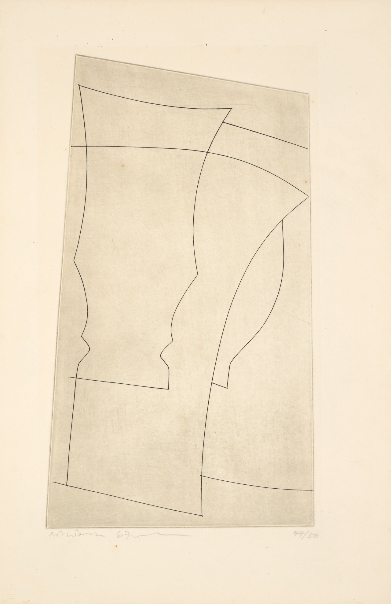 Auf diesem Bild ist das folgende Kunstwerk zu sehen: Ben Nicholson. „Jug and Goblet“. 1967.
