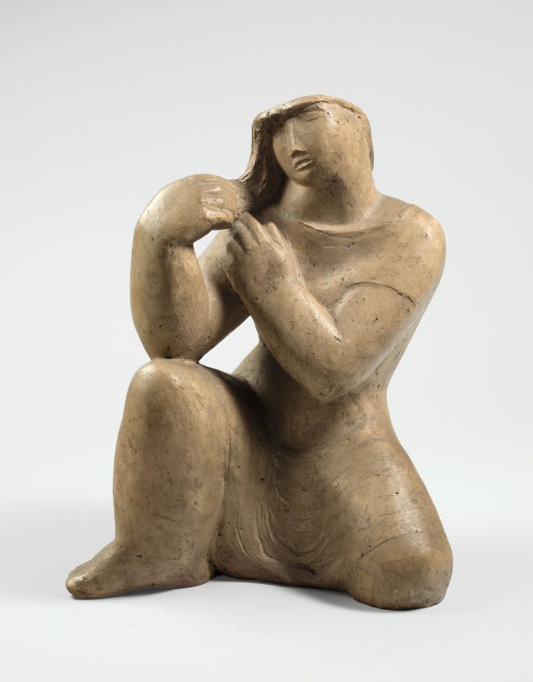 Auf diesem Bild ist das folgende Kunstwerk zu sehen: Karl Hartung. „Haarflechtende“. Um 1938.