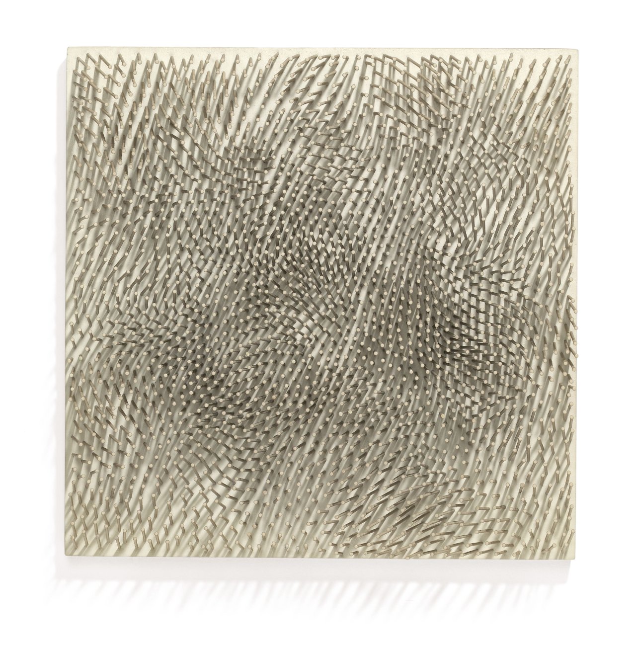 Auf diesem Bild ist das folgende Kunstwerk zu sehen: Günther Uecker. „Bewegtes Feld“. 1971.