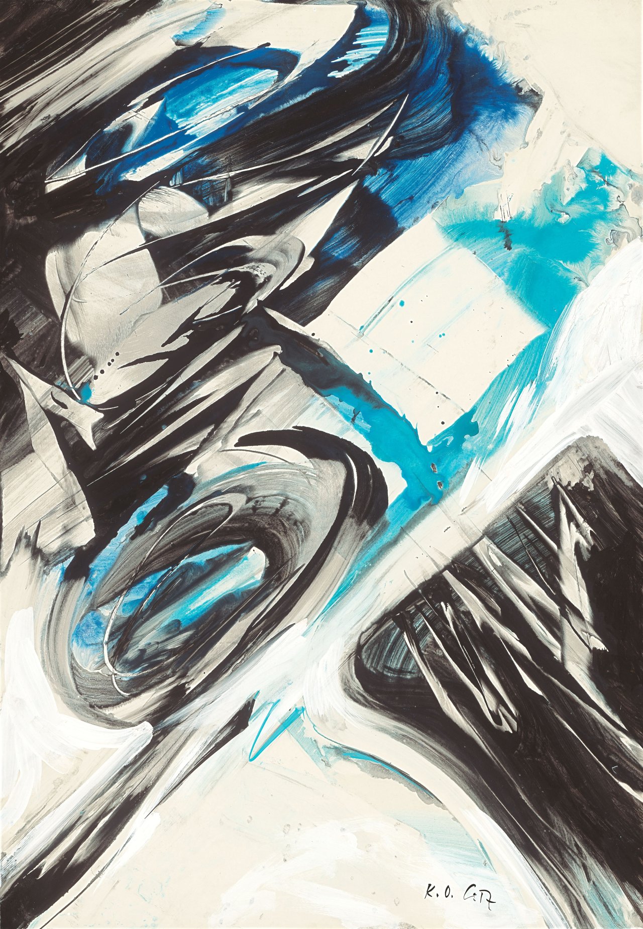 Auf diesem Bild ist das folgende Kunstwerk zu sehen: Karl Otto Götz. „Phynv VI“. 1991.