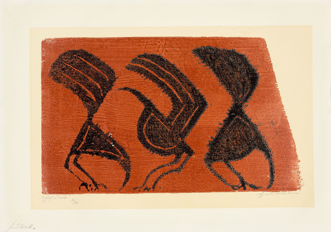 This picture shows the following artwork: Ewald Mataré. „3 Gefiederte“. 1963.