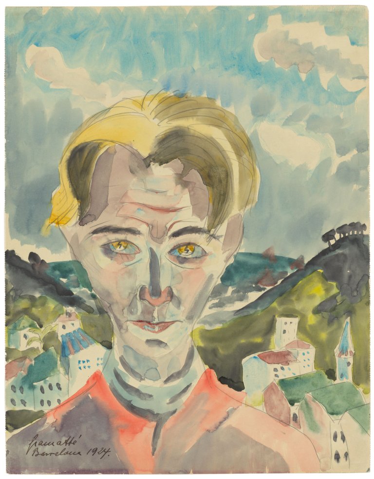 Auf diesem Bild ist das folgende Kunstwerk zu sehen: Walter Gramatté. Selbst in Barcelona. 1924.