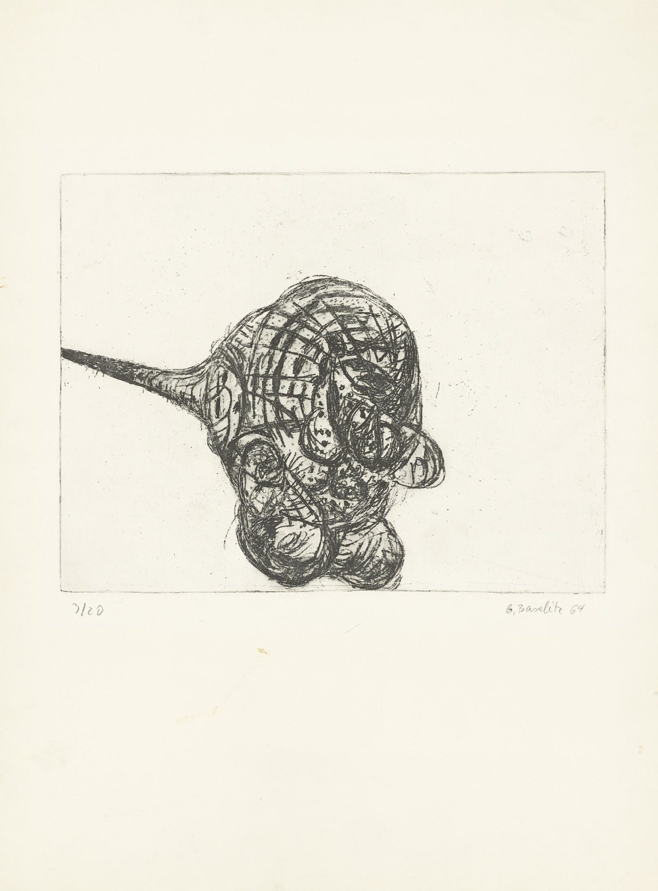 This picture shows the following artwork: Georg Baselitz. „Kopf“. 1964.