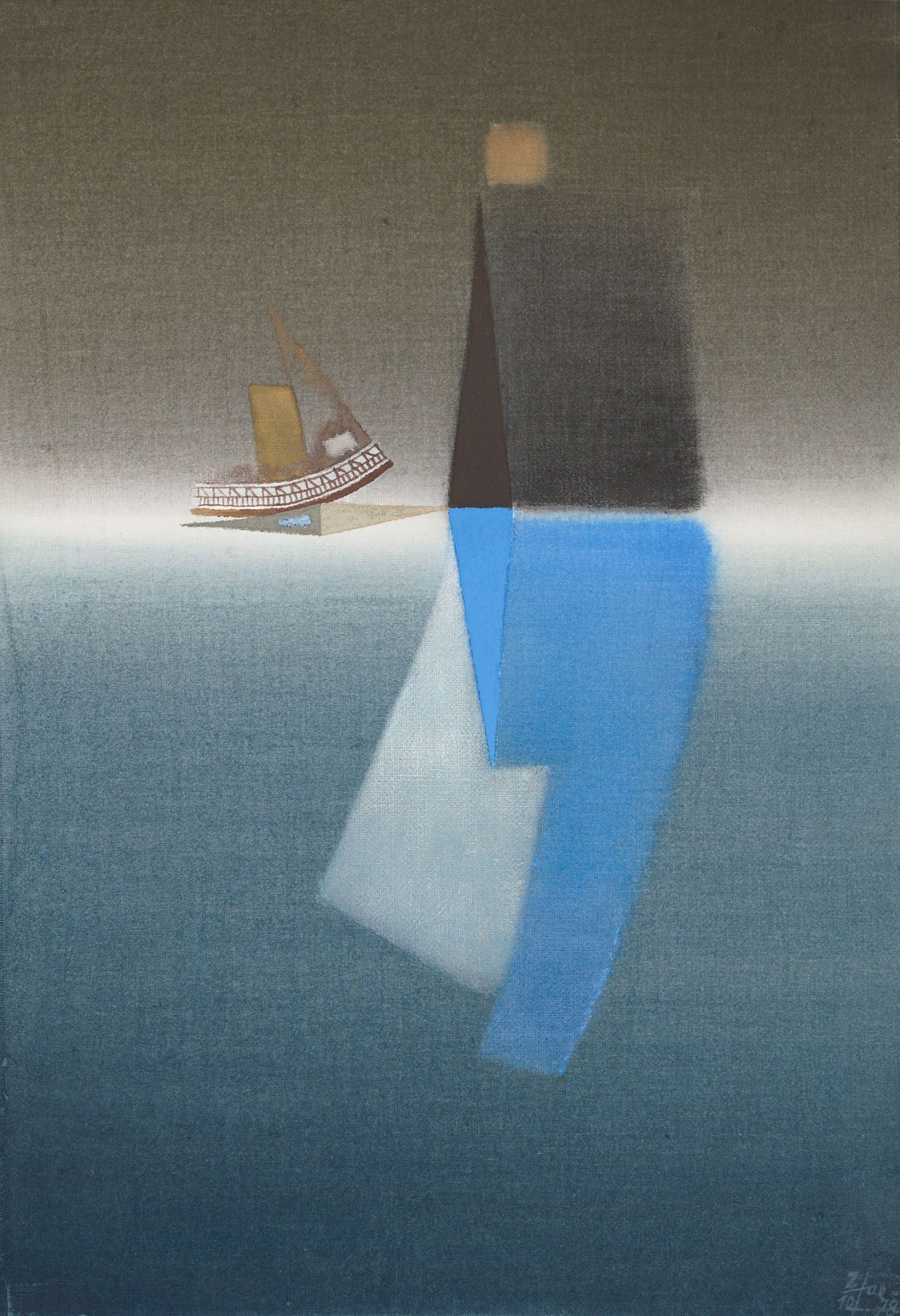 Auf diesem Bild ist das folgende Kunstwerk zu sehen: Hans Jaenisch. Schiffe. 1978.