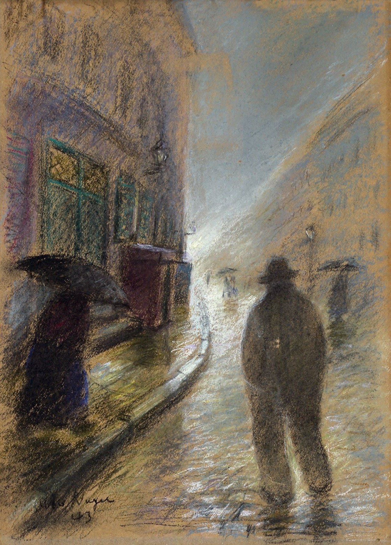 This picture shows the following artwork: Otto Nagel. „Alt-Berliner Straße im Nebel“. 1943.