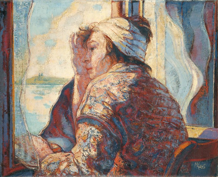 Auf diesem Bild ist das folgende Kunstwerk zu sehen: Max Kaus. „Turu am Fenster“. Um 1935.