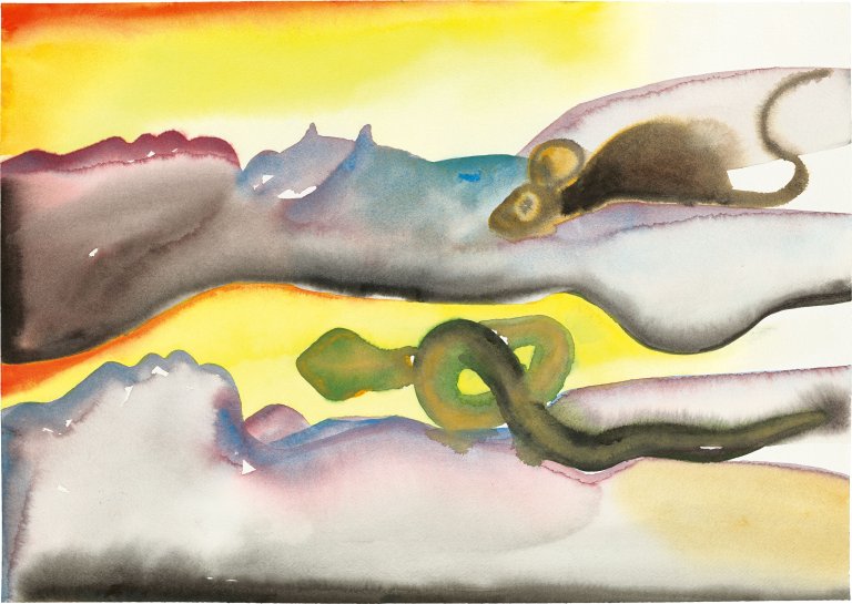 Auf diesem Bild ist das folgende Kunstwerk zu sehen: Francesco Clemente. „dream“. 1996.
