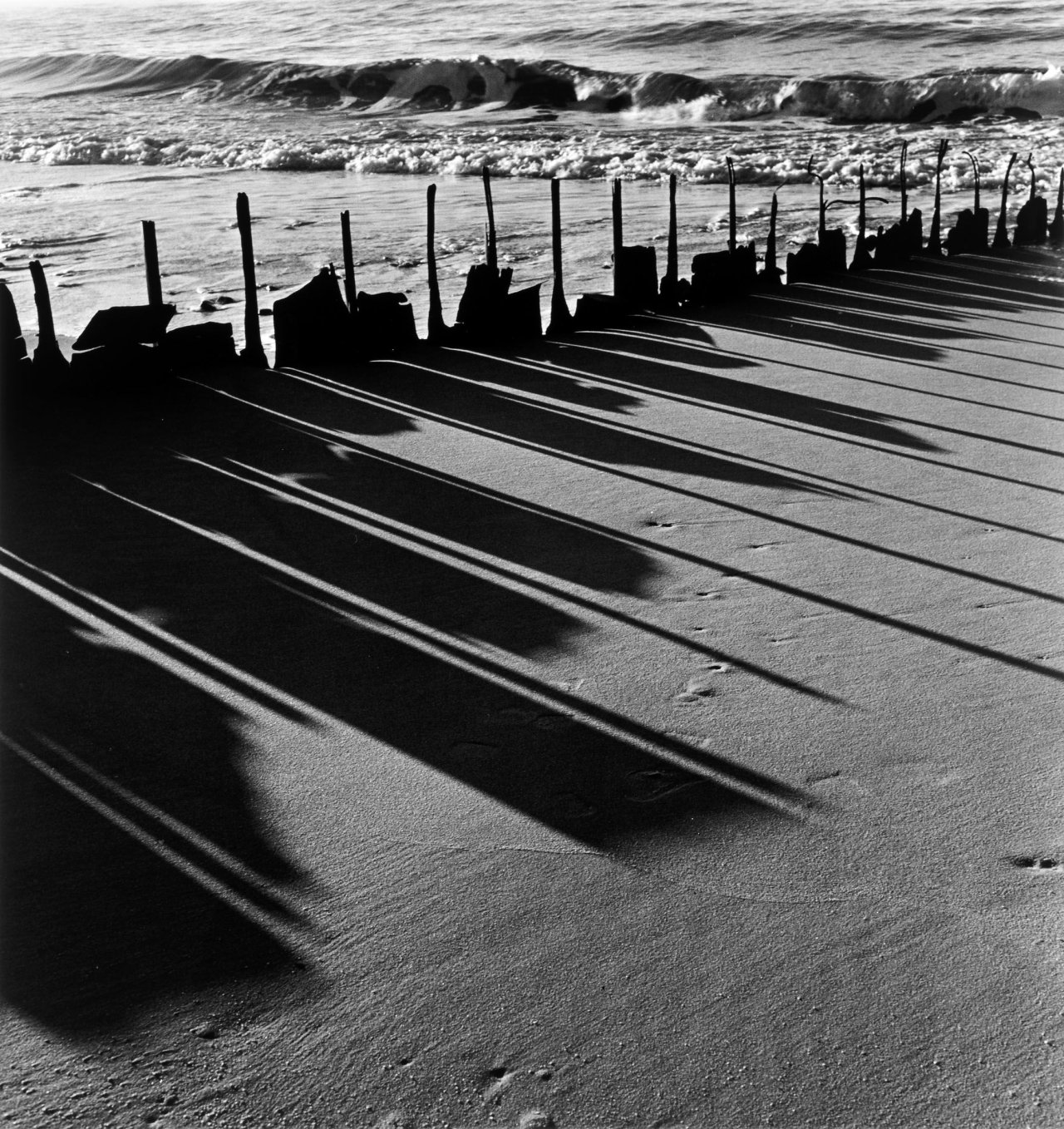 This picture shows the following artwork: Bleicke Bleicken. Relics with Shadows, Sylt. 1954.