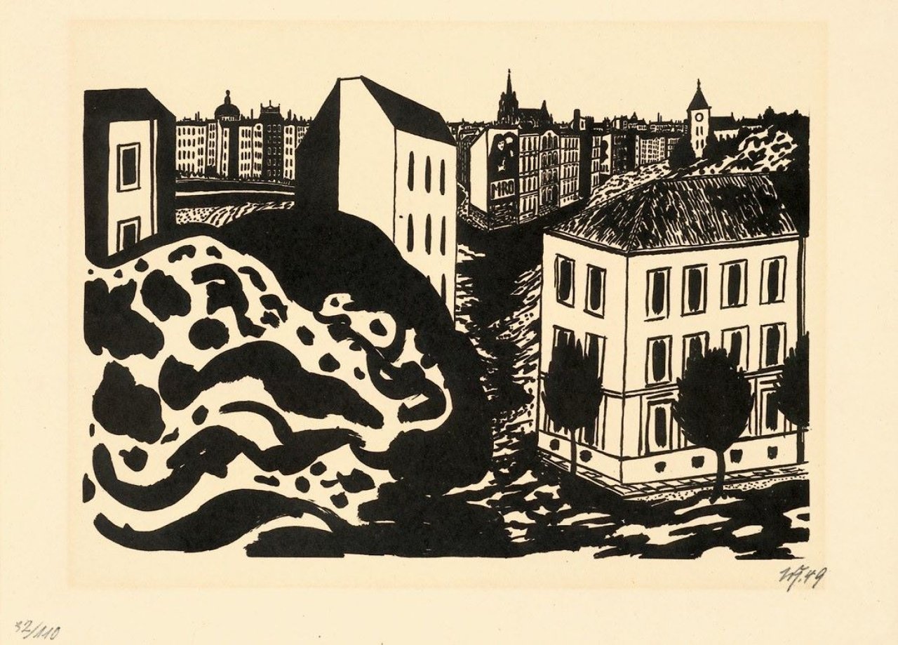 Auf diesem Bild ist das folgende Kunstwerk zu sehen: Werner Heldt. „Stadtbild“. 1949.