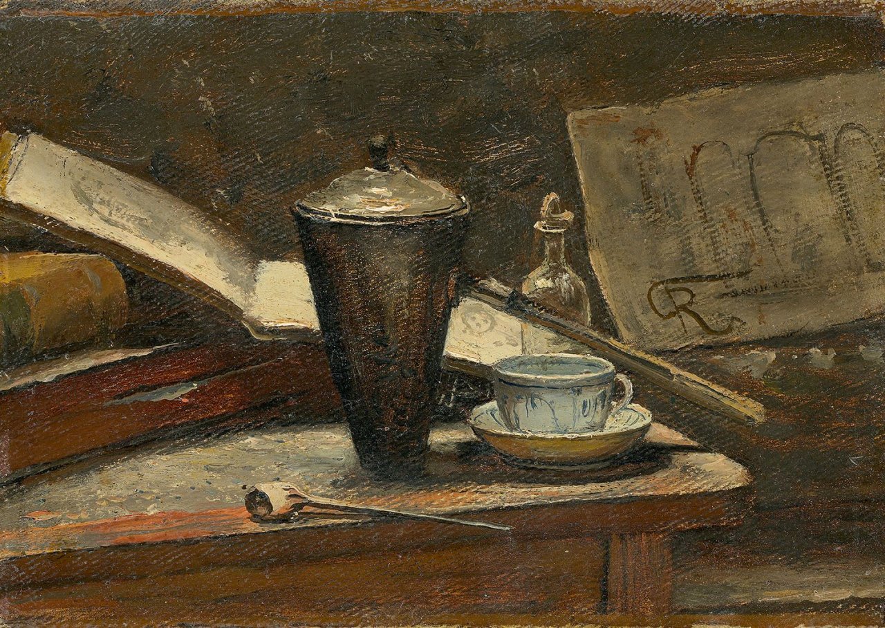 Auf diesem Bild ist das folgende Kunstwerk zu sehen: Christian Rohlfs. „Stilleben mit Mokkakännchen“. Um 1874.