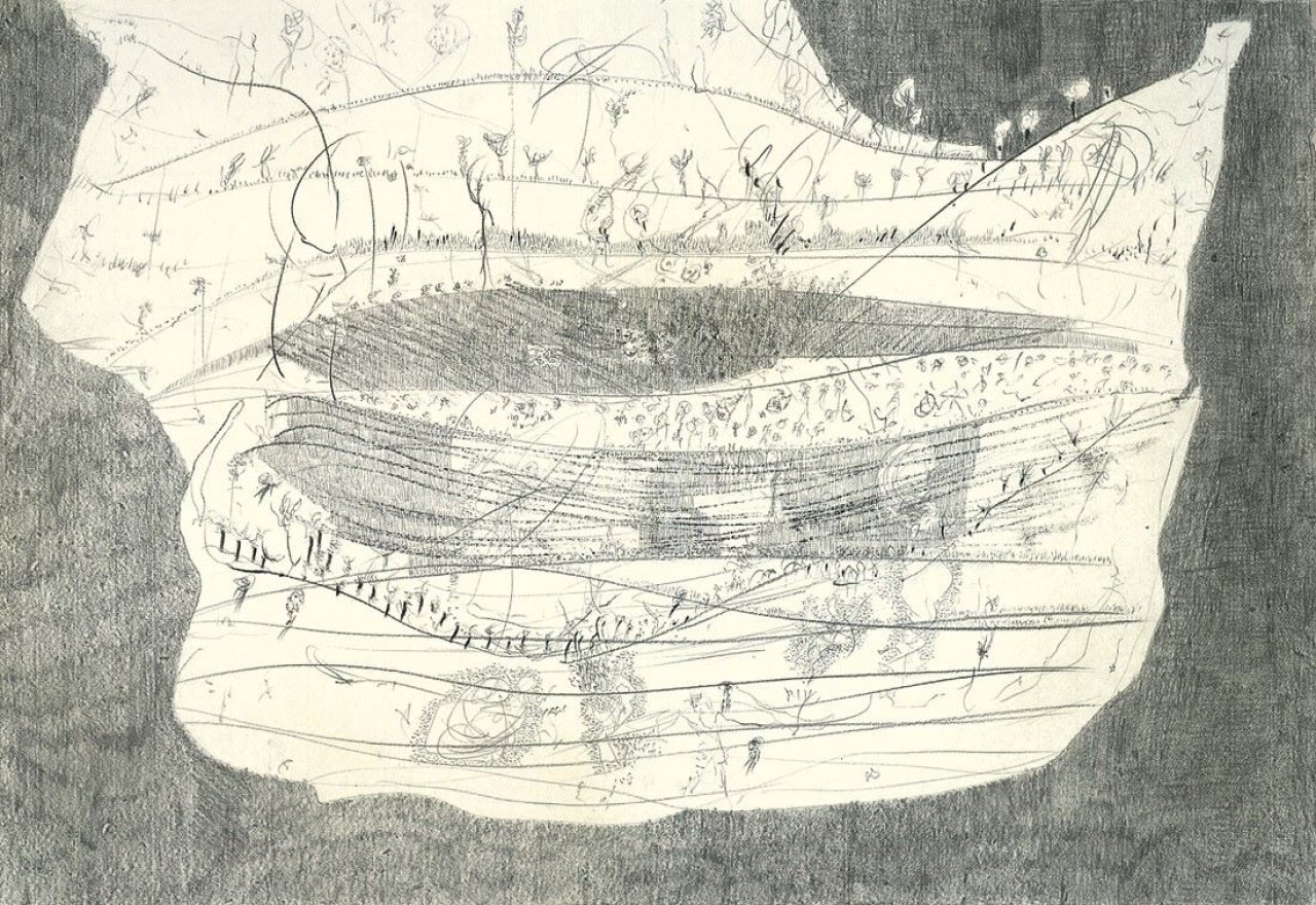 This picture shows the following artwork: Gerhard Altenbourg. „Ein Gehen der Wege, ein Schweben“. 1963.