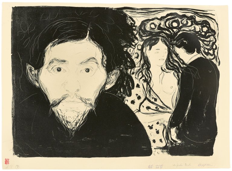 This picture shows the following artwork: Edvard Munch. „Eifersucht I“. 1896.