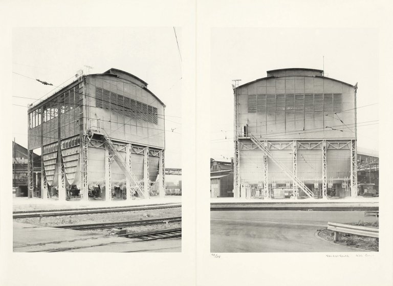 Auf diesem Bild ist das folgende Kunstwerk zu sehen: Bernd und Hilla Becher (Siegen 1931 - 2007 Rostock / Potsdam 1934 - 2015 Düsseldorf). Fünf Ansichten eines Kalksilos Duisburg-Ruhrort. 1972.