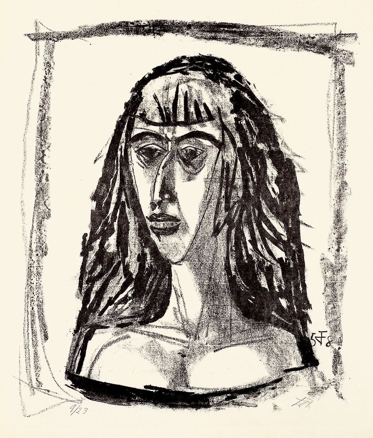 Auf diesem Bild ist das folgende Kunstwerk zu sehen: Otto Dix. „Französin“. 1958.