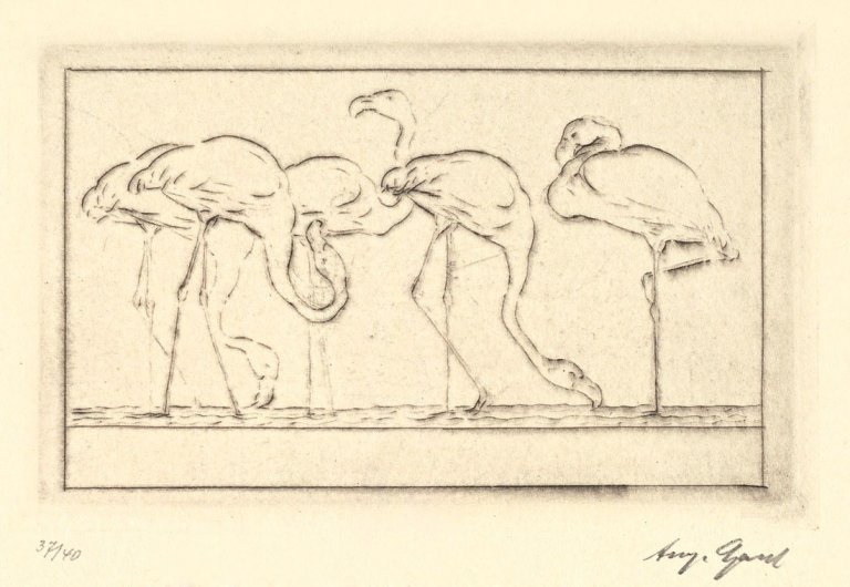This picture shows the following artwork: August Gaul. „Trinkende Tiere“. 1916.