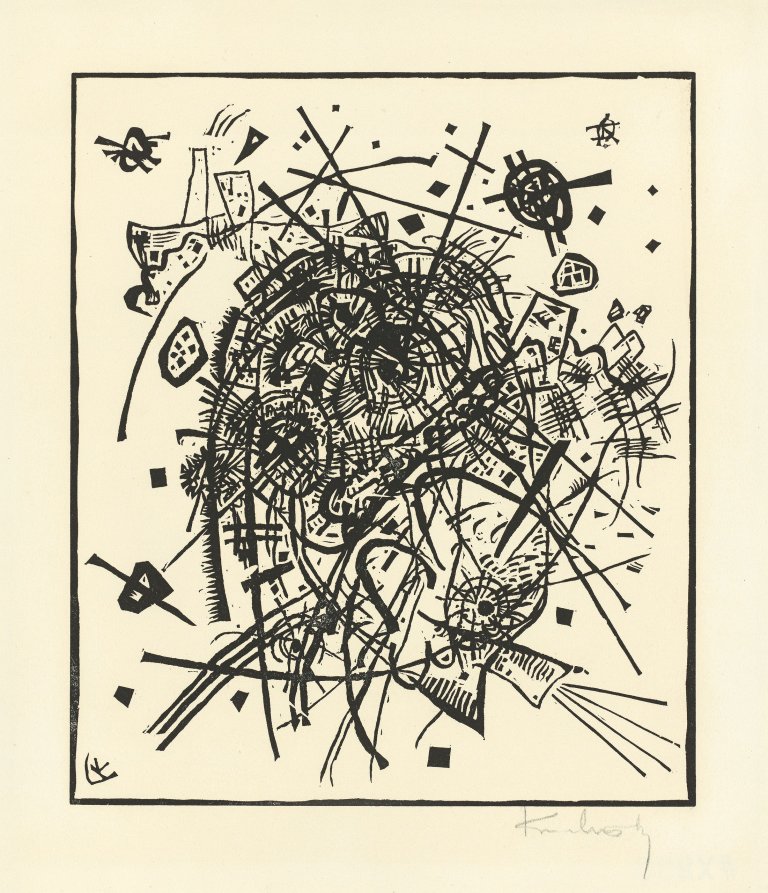 Auf diesem Bild ist das folgende Kunstwerk zu sehen: Wassily Kandinsky. „Kleine Welten VIII“. 1922.