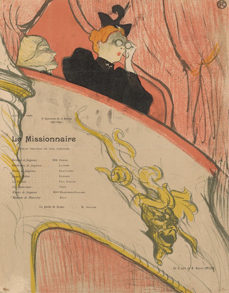 Auf diesem Bild ist das folgende Kunstwerk zu sehen: Henri de Toulouse-Lautrec. „La loge au mascaron doré“. 1893/94.