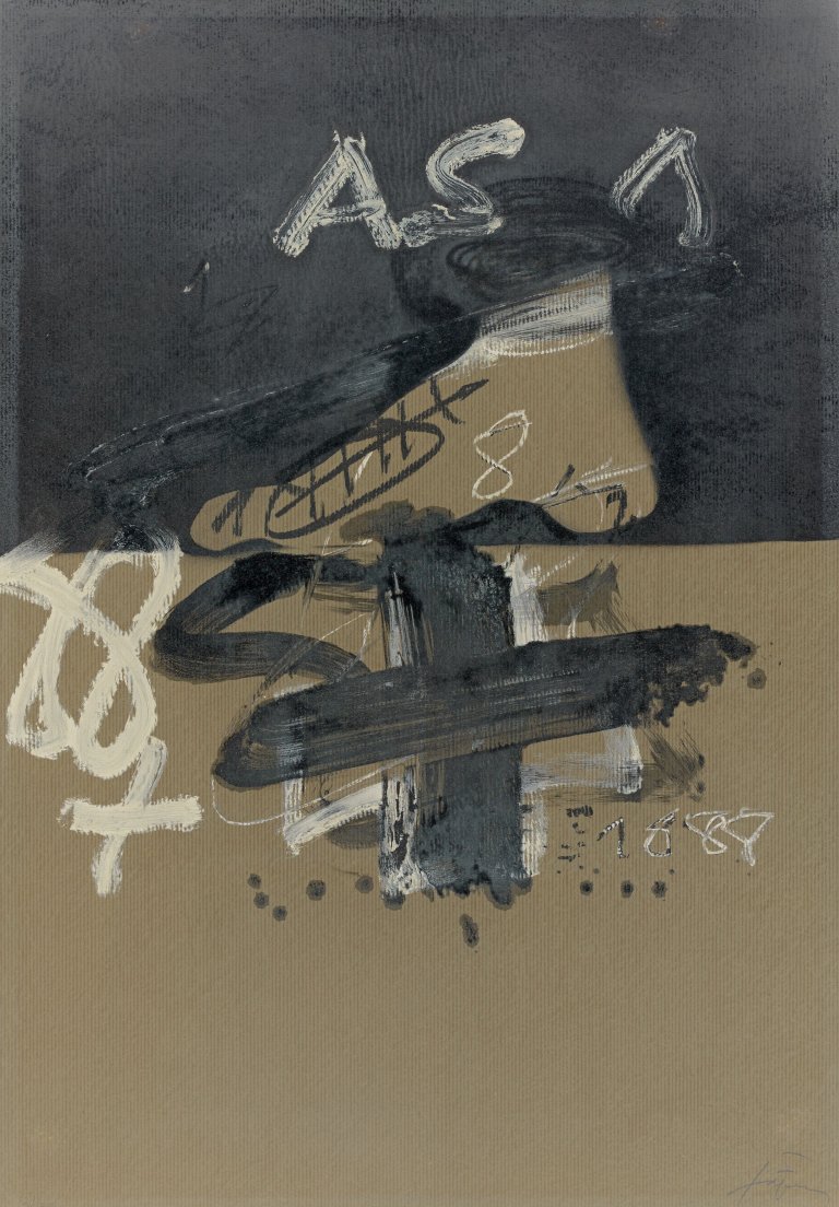 Auf diesem Bild ist das folgende Kunstwerk zu sehen: Antoni Tàpies. „Exposition Tàpies. Sculptures et reliefs muraux“. 1986.