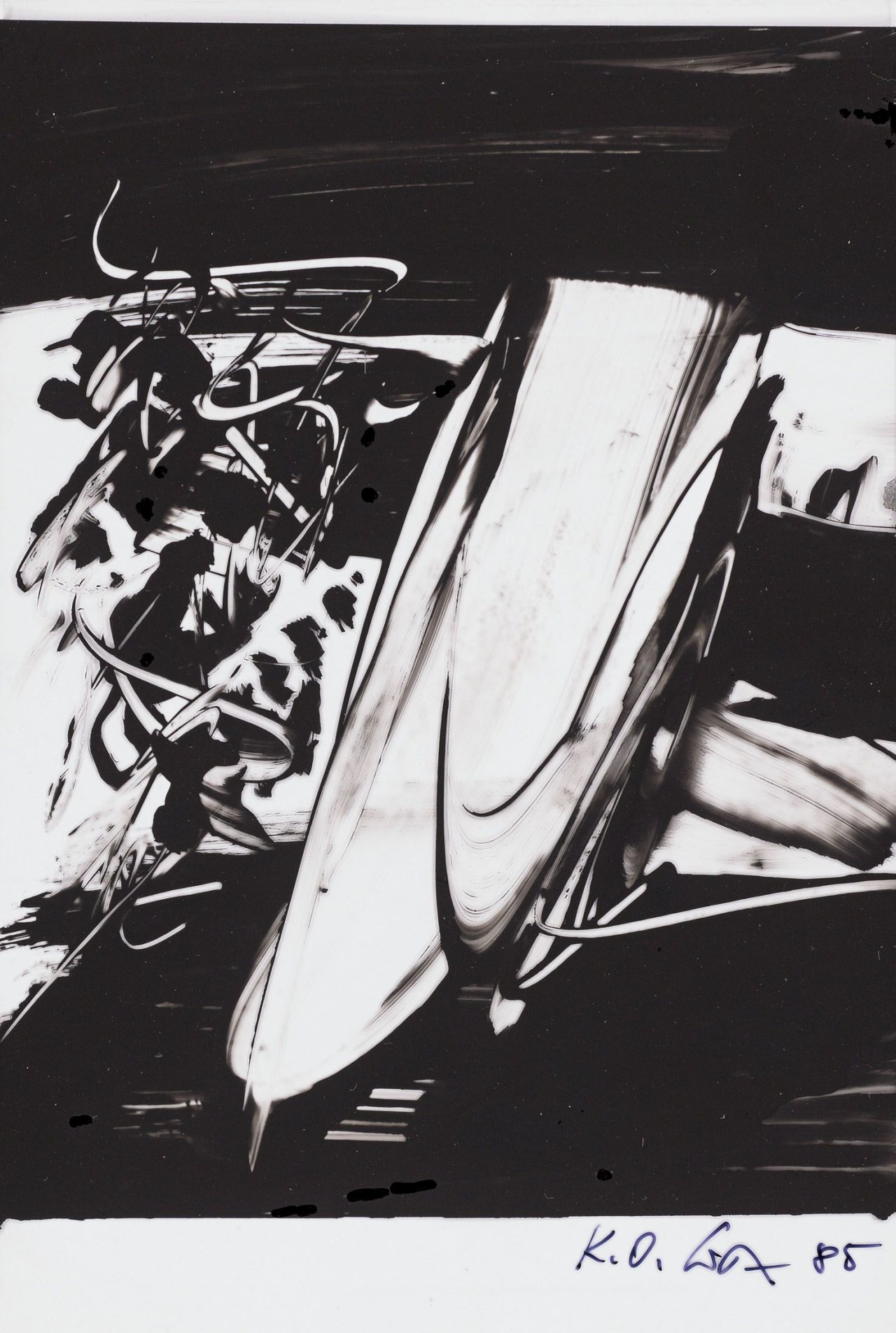 Auf diesem Bild ist das folgende Kunstwerk zu sehen: Karl Otto Götz. Ohne Titel. 1985.