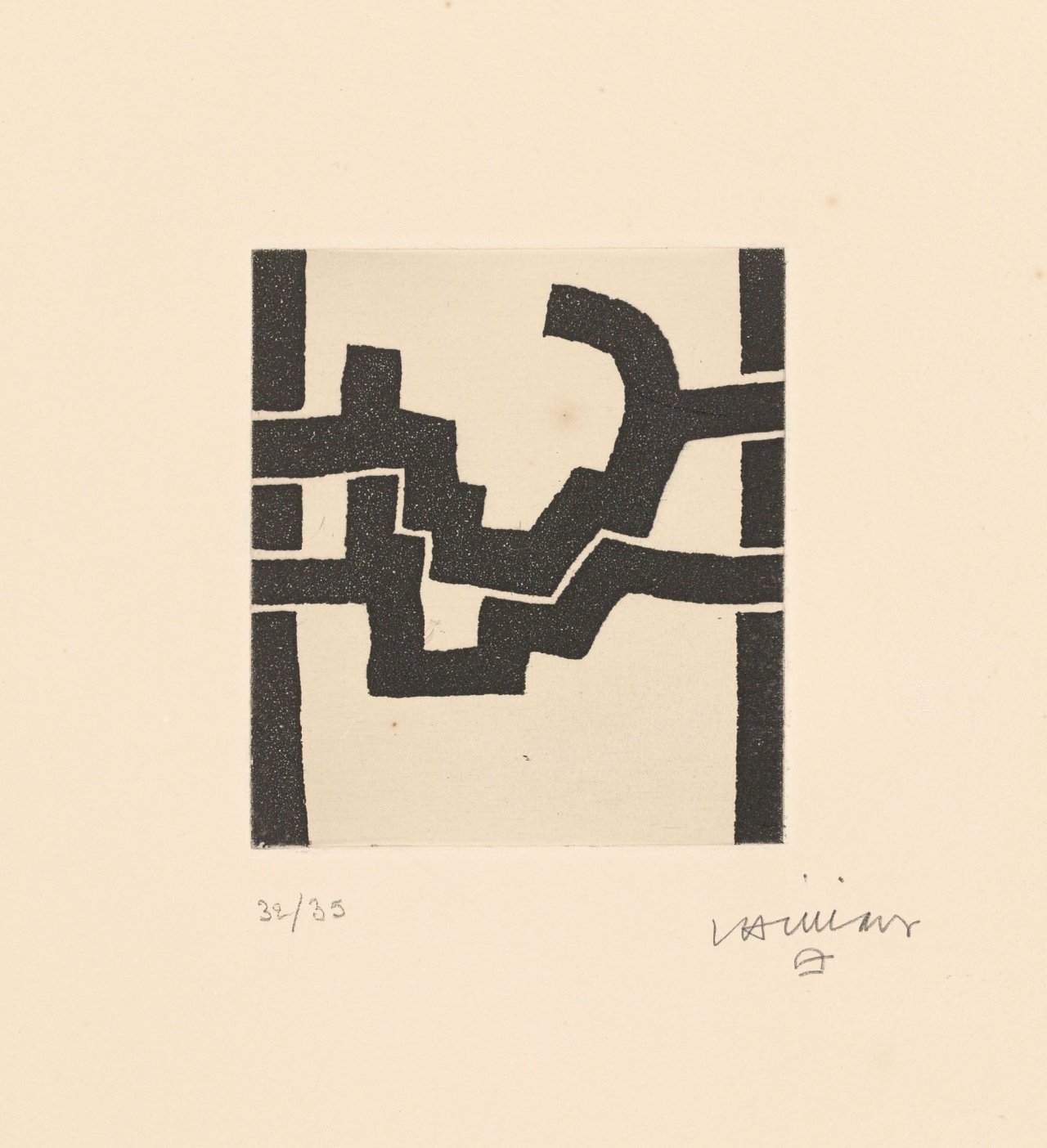 Auf diesem Bild ist das folgende Kunstwerk zu sehen: Eduardo Chillida. „Adoracion“. 1977.