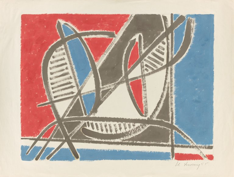 This picture shows the following artwork: Heinrich Maria Davringhausen. Composition. 1955.