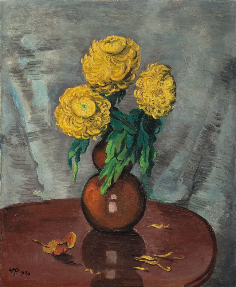 Auf diesem Bild ist das folgende Kunstwerk zu sehen: Max Pechstein. „Chrysanthemen“. 1930.