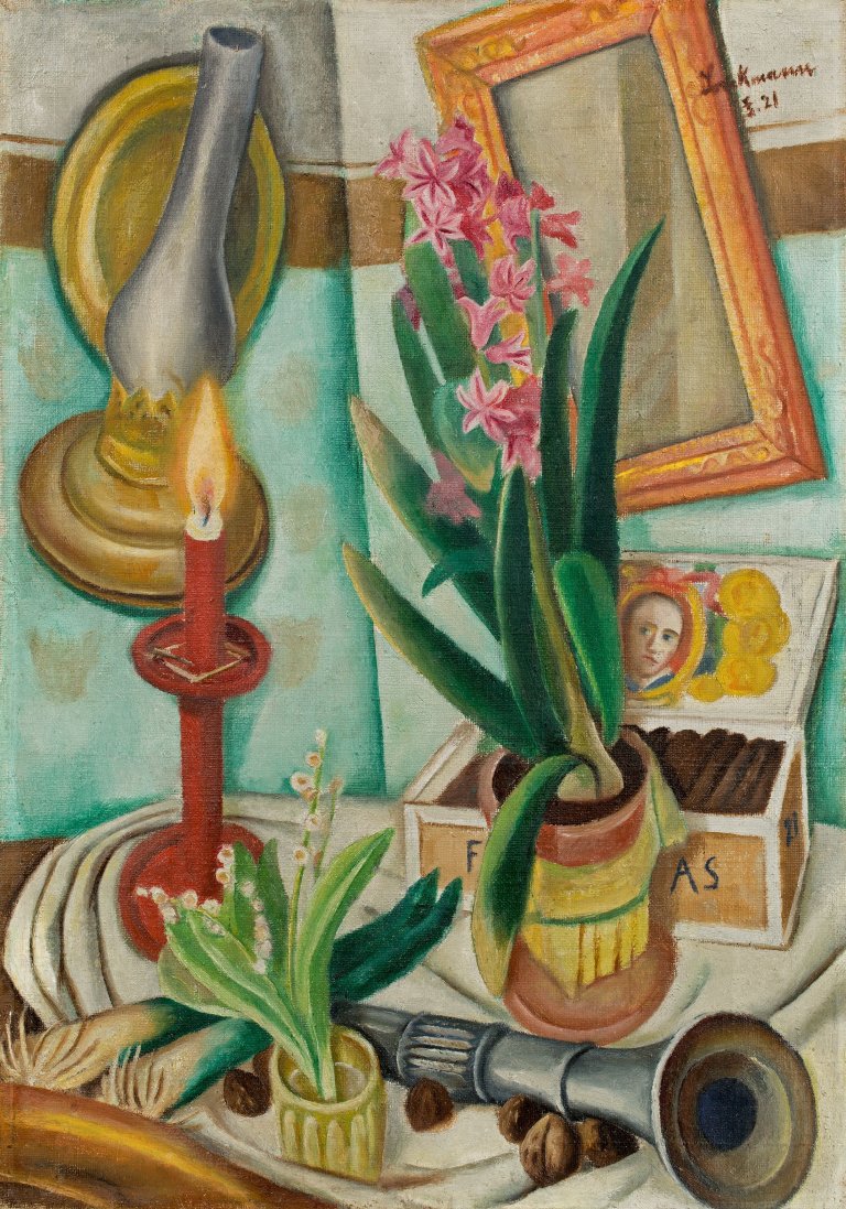 This picture shows the following artwork: Max Beckmann. „Stilleben mit brennender Kerze“. 1921.