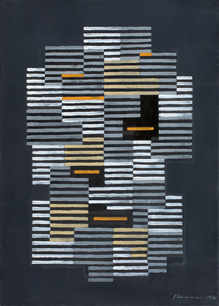 Auf diesem Bild ist das folgende Kunstwerk zu sehen: Adolf Fleischmann. „Composition No. 691“. 1964.