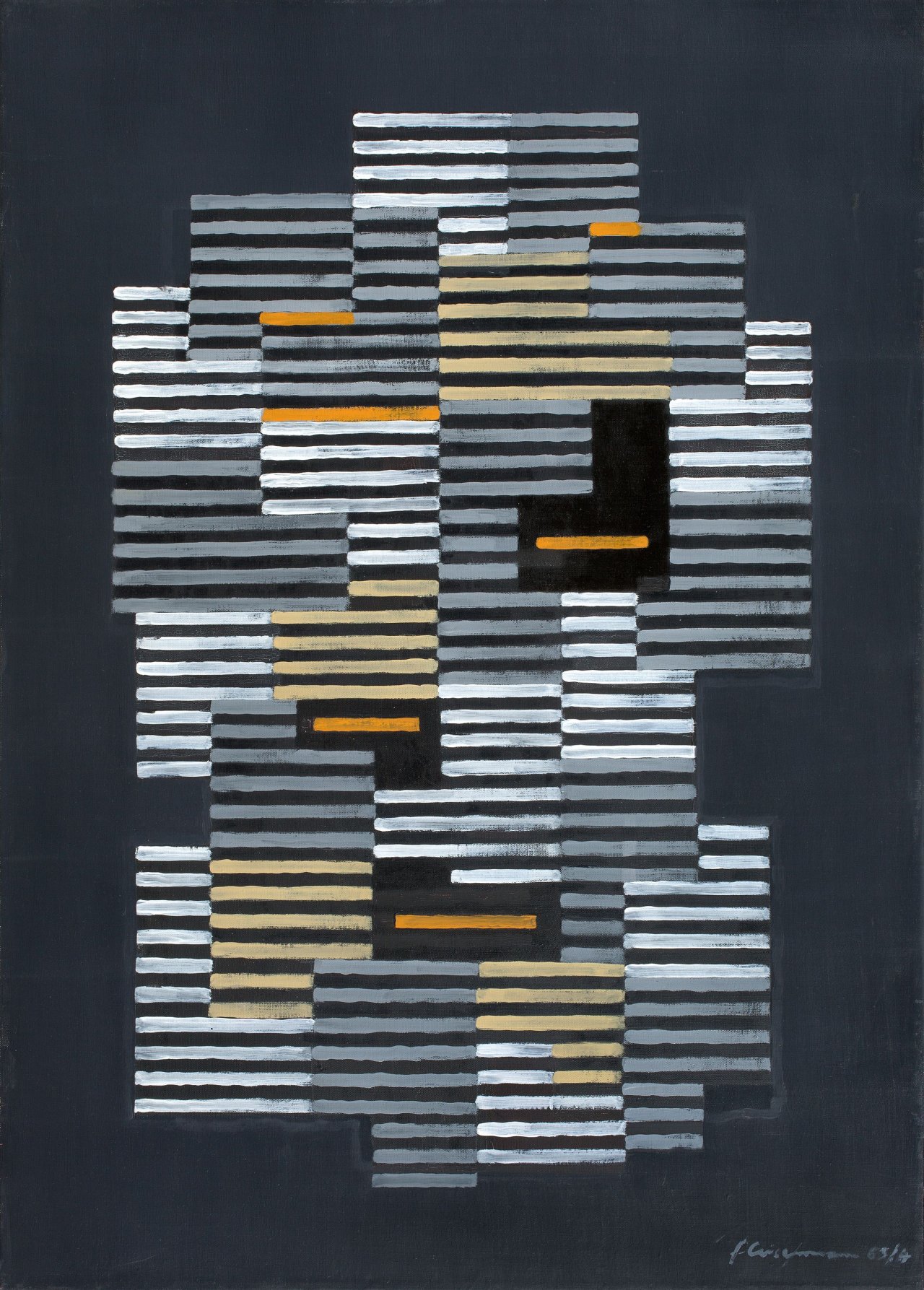 Auf diesem Bild ist das folgende Kunstwerk zu sehen: Adolf Fleischmann. „Composition No. 691“. 1964.
