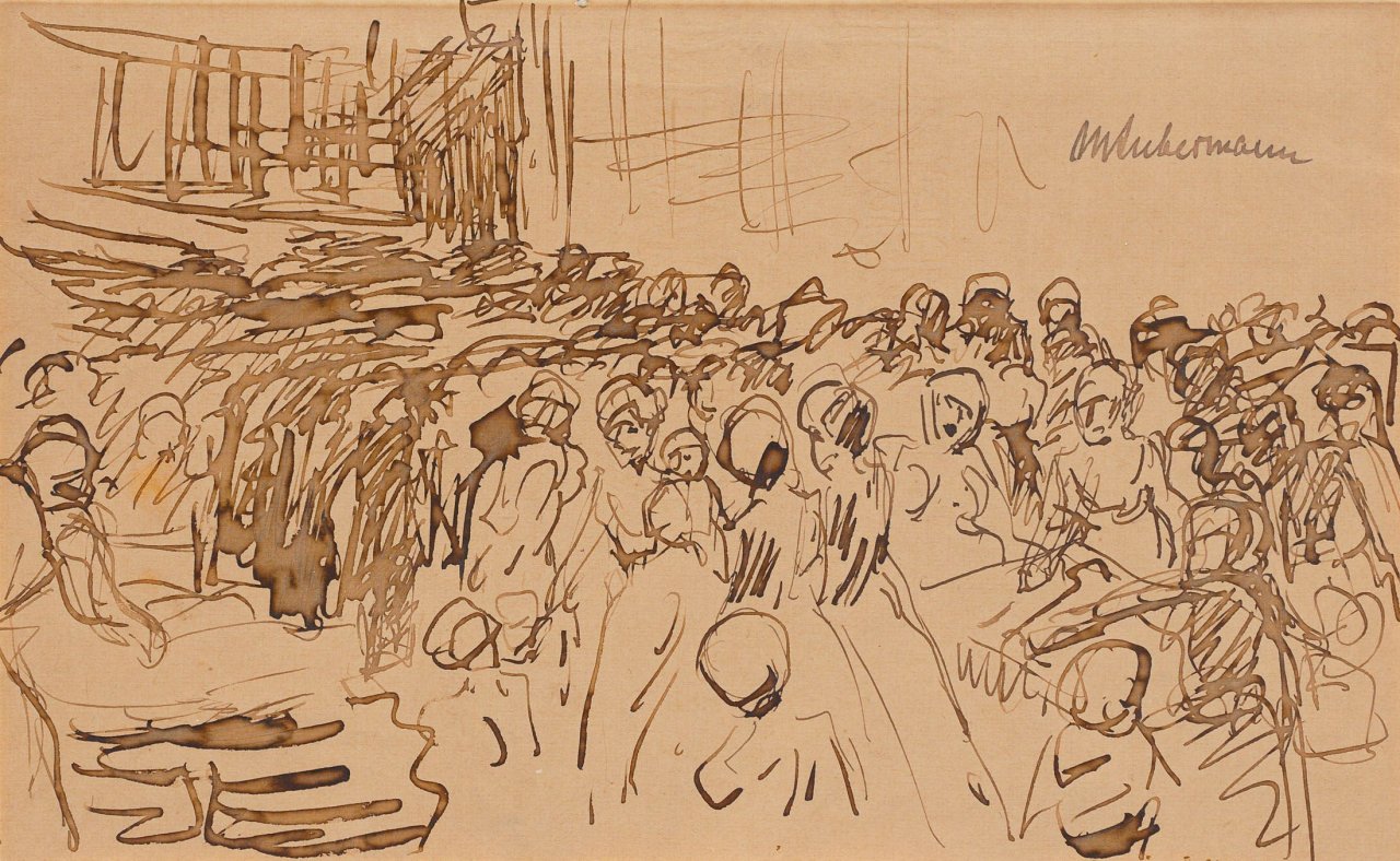 This picture shows the following artwork: Max Liebermann. Menschengewühl in der Judengasse (Amsterdam). Circa 1908.