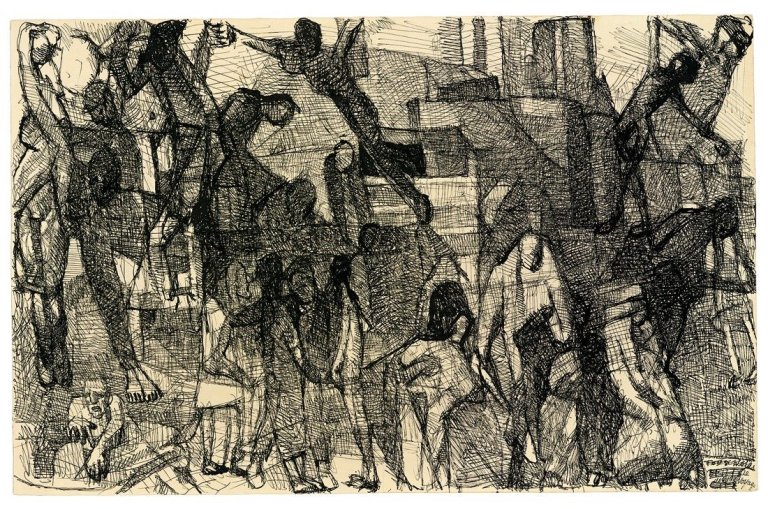 Auf diesem Bild ist das folgende Kunstwerk zu sehen: Louis Soutter. „Le Voyage“. Um 1930/37.