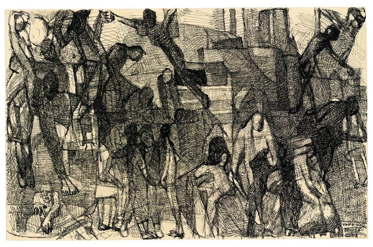 Auf diesem Bild ist das folgende Kunstwerk zu sehen: Louis Soutter. „Le Voyage“. Um 1930/37.