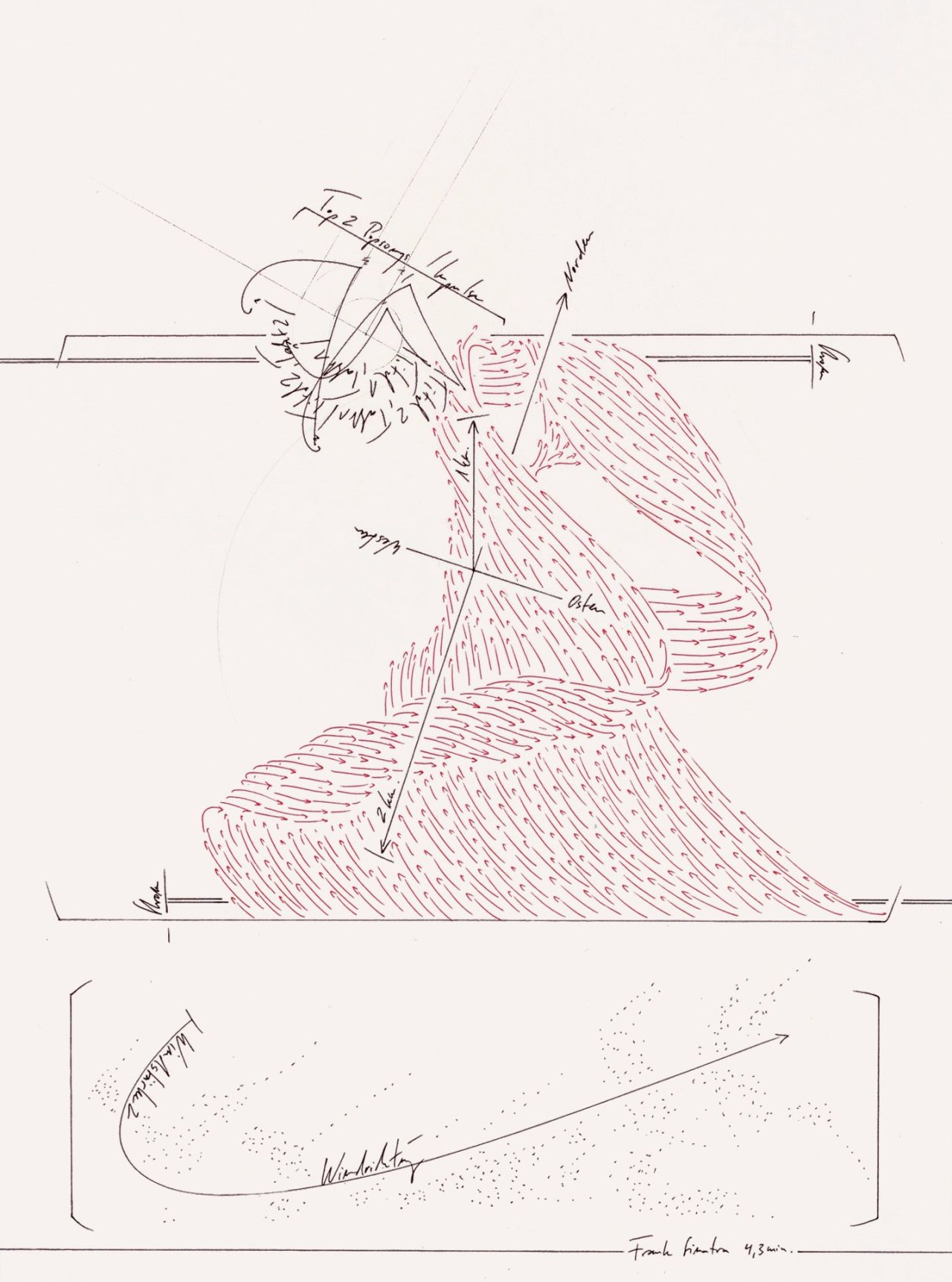This picture shows the following artwork: Jorinde Voigt. ReWrite Studie. 2008.