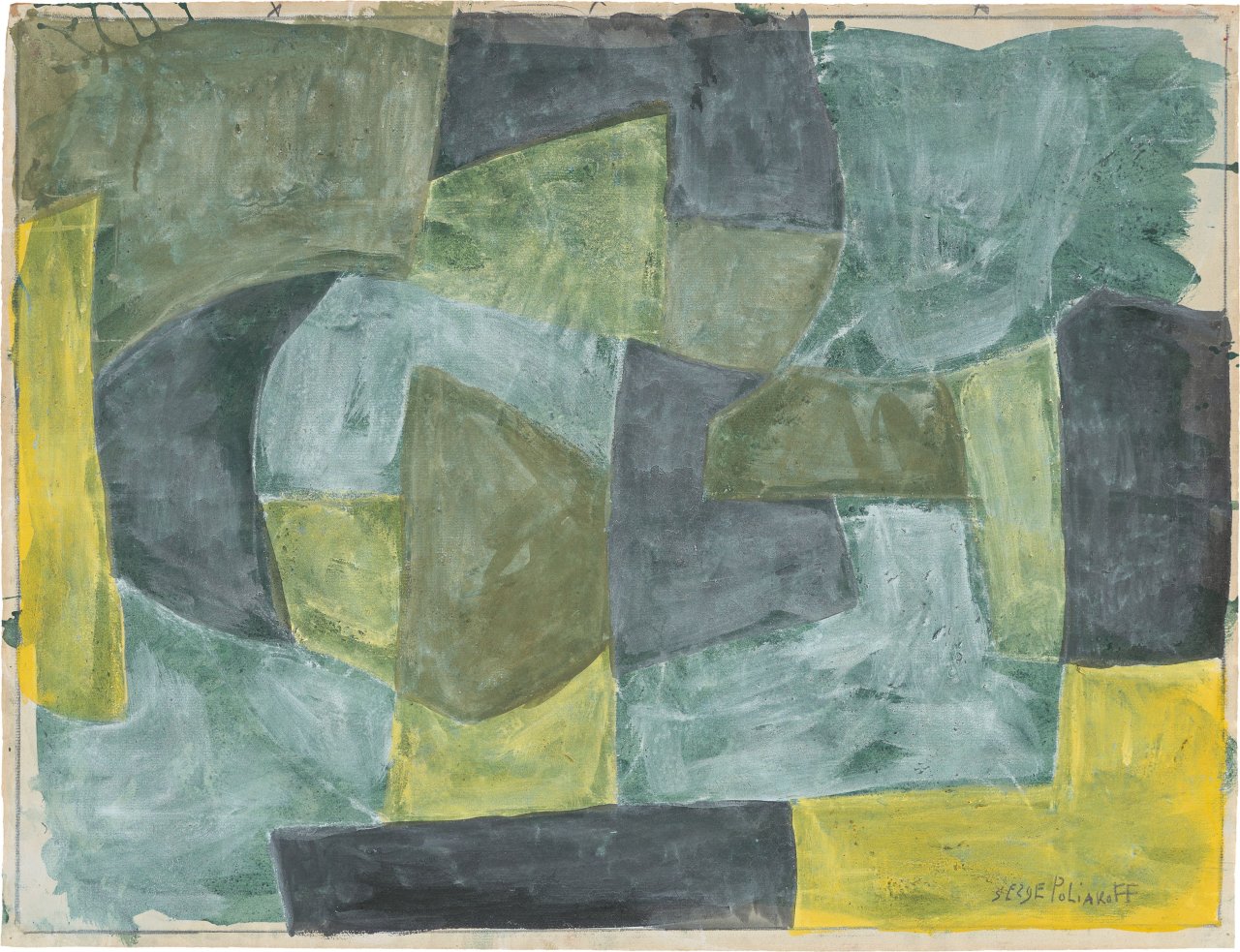 Auf diesem Bild ist das folgende Kunstwerk zu sehen: Serge Poliakoff. „Composition abstraite“. 1959.