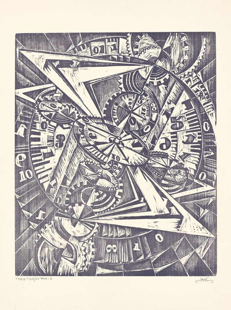 Auf diesem Bild ist das folgende Kunstwerk zu sehen: Robert Michel. „MEZ“ - Mitteleuropäische Zeit. 1919/1920.