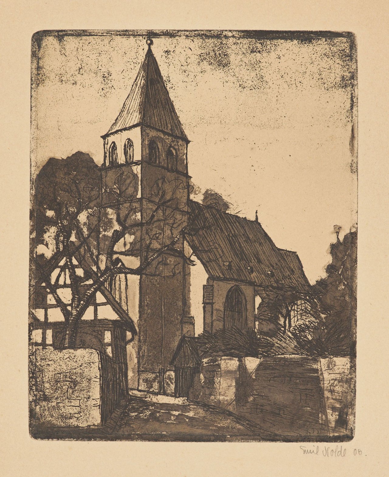 This picture shows the following artwork: Emil Nolde. „Paulikirche in Soest“. 1906.