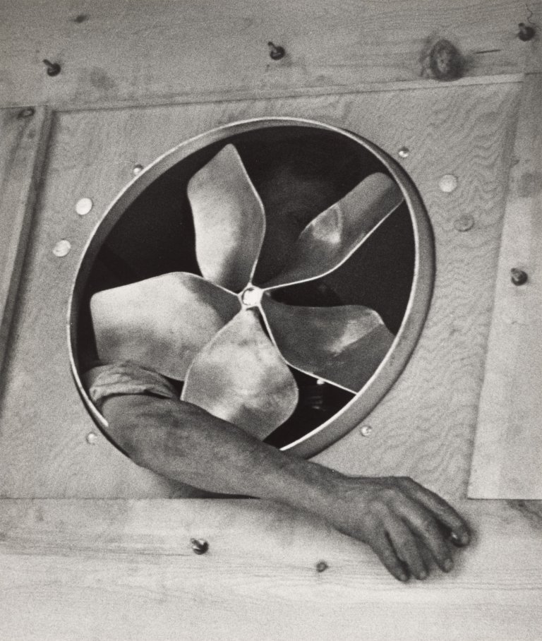 Auf diesem Bild ist das folgende Kunstwerk zu sehen: André  Kertész. Arm and Ventilator, New York. 1937.