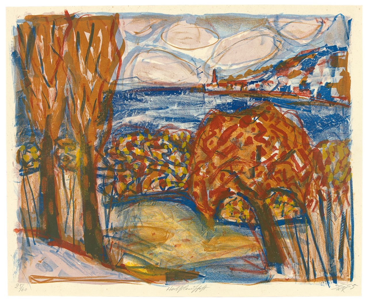 Auf diesem Bild ist das folgende Kunstwerk zu sehen: Otto Dix. „Herbstlandschaft“. 1965.