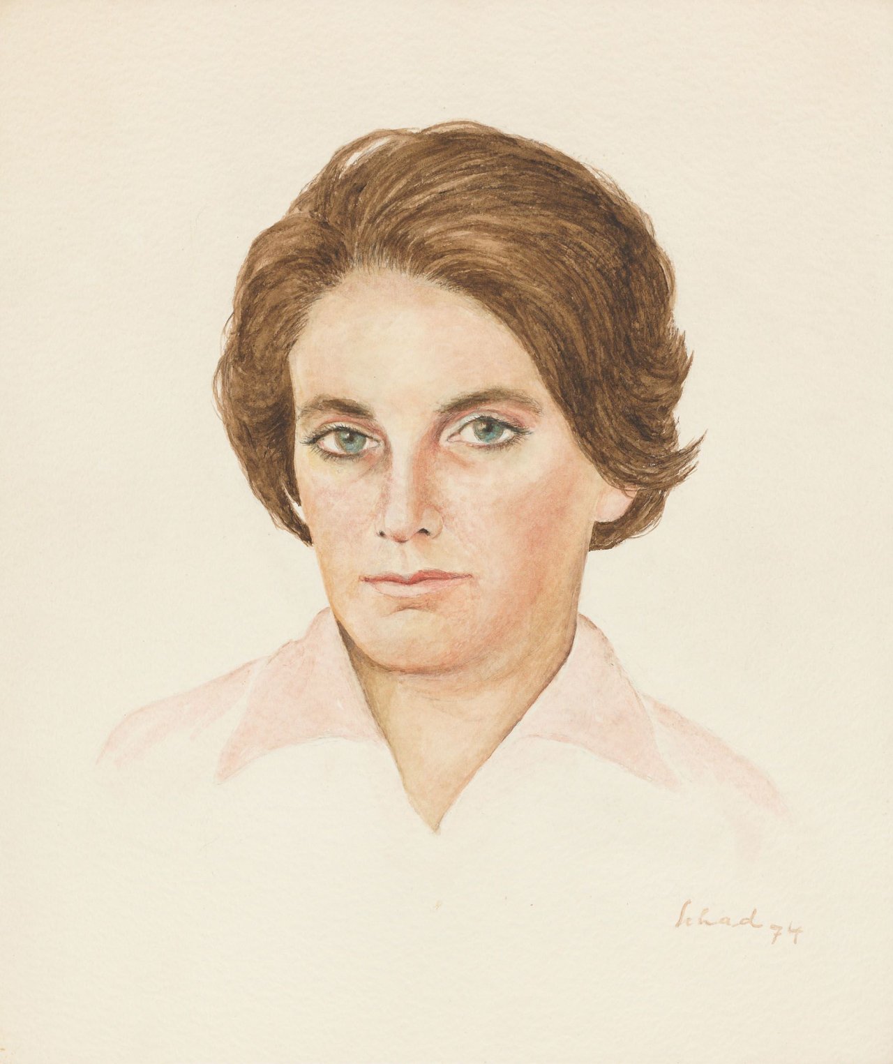 Auf diesem Bild ist das folgende Kunstwerk zu sehen: Christian Schad. Porträt. 1974.