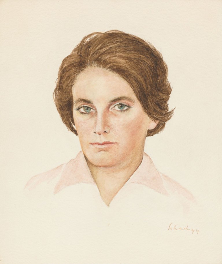 Auf diesem Bild ist das folgende Kunstwerk zu sehen: Christian Schad. Porträt. 1974.