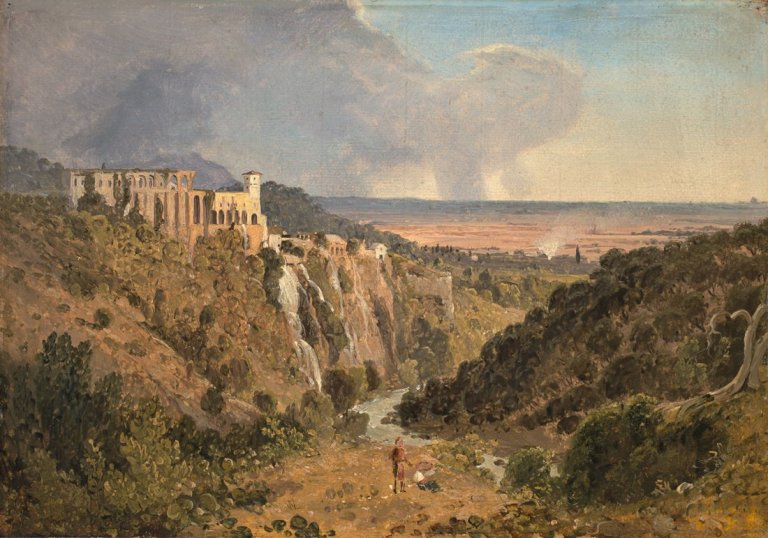 Auf diesem Bild ist das folgende Kunstwerk zu sehen: William Linton. Blick auf Tivoli.