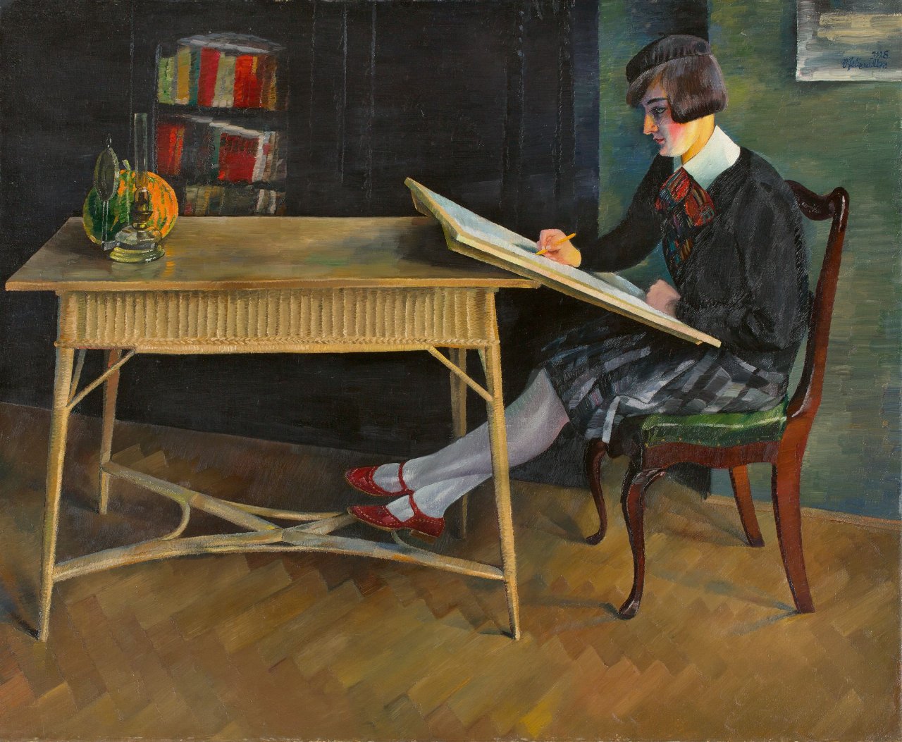 This picture shows the following artwork: Conrad Felixmüller. „Die Zeichenschülerin“. 1928.