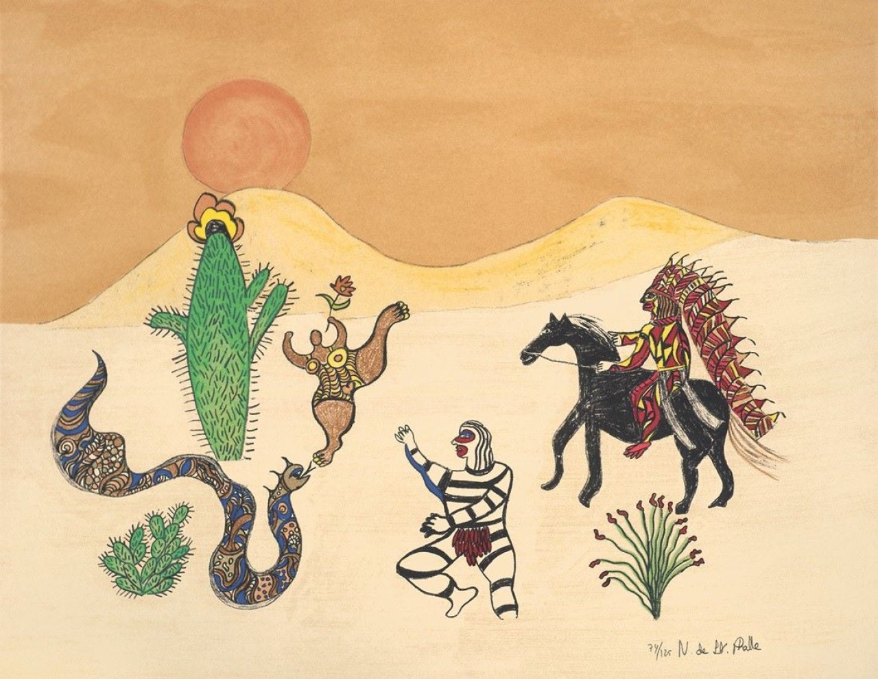 Auf diesem Bild ist das folgende Kunstwerk zu sehen: Niki de Saint Phalle. Le Chef Indien. 1978.